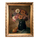 Tableau nature morte années 30 "fleurs et pommes"