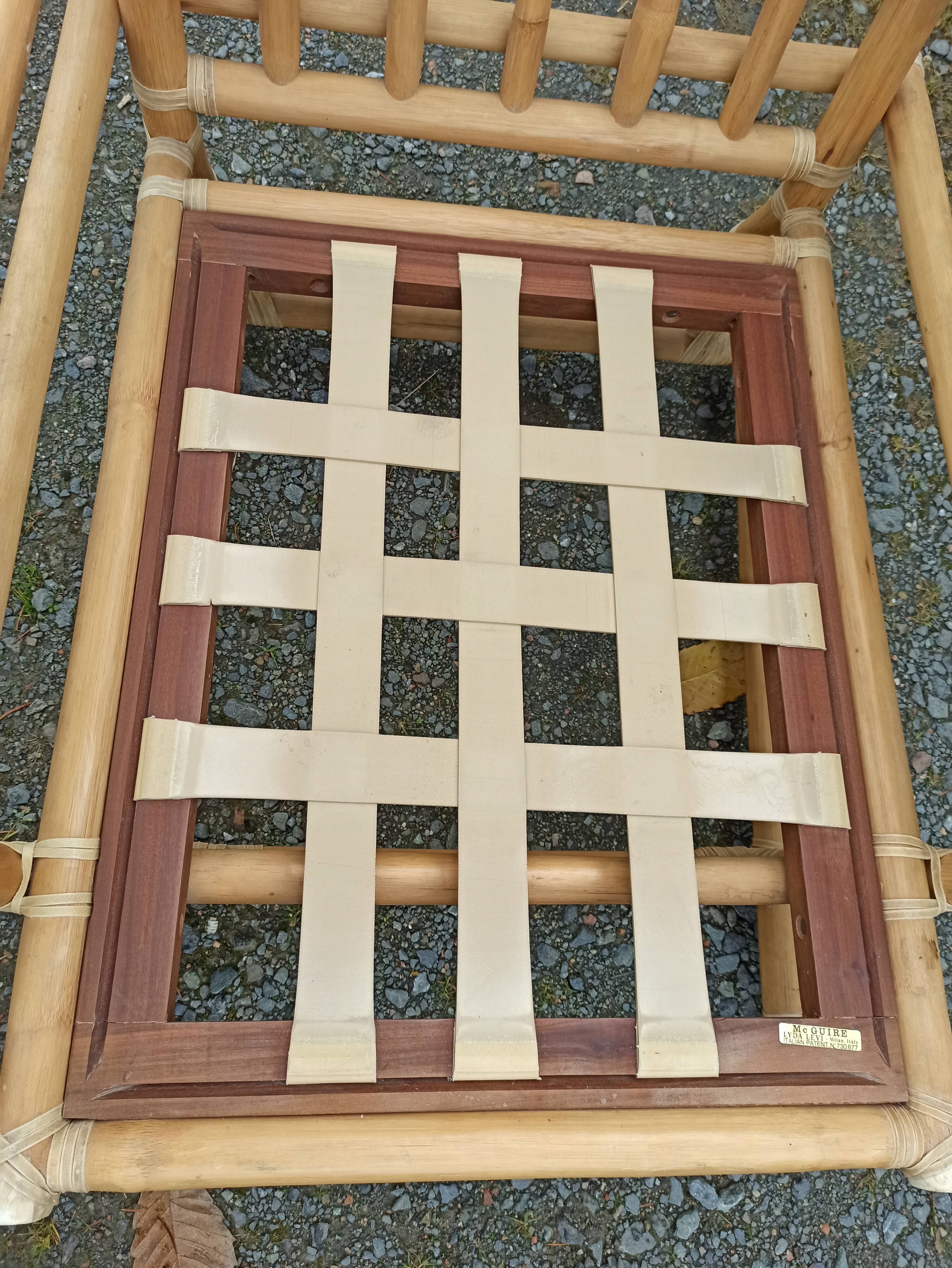 Pair of Lyda Levi armchairs for Mc Guire bamboo Italy Milan