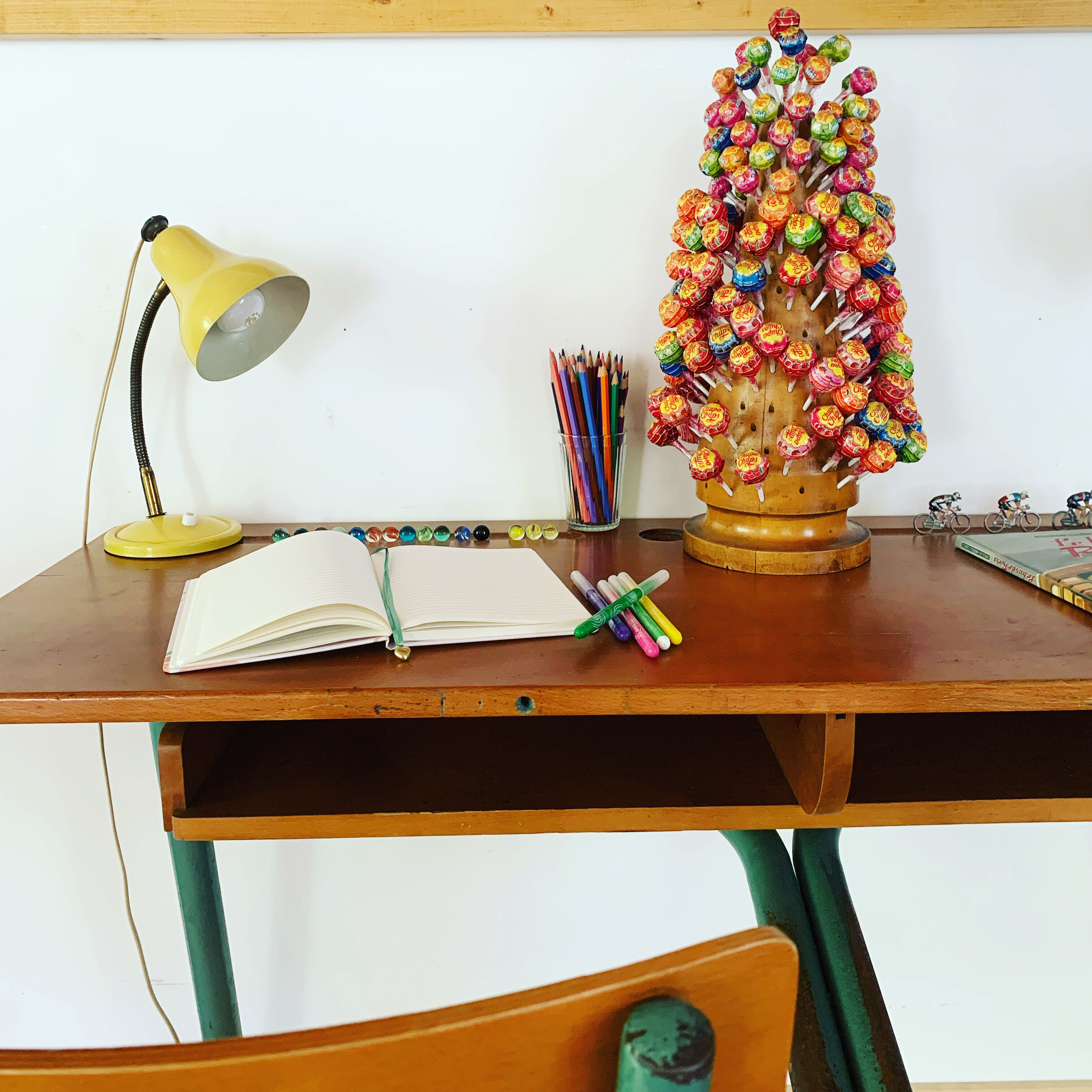 Double school desk from the 1950s