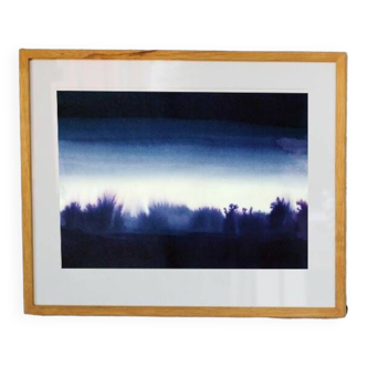 Blue landscape in ink 1