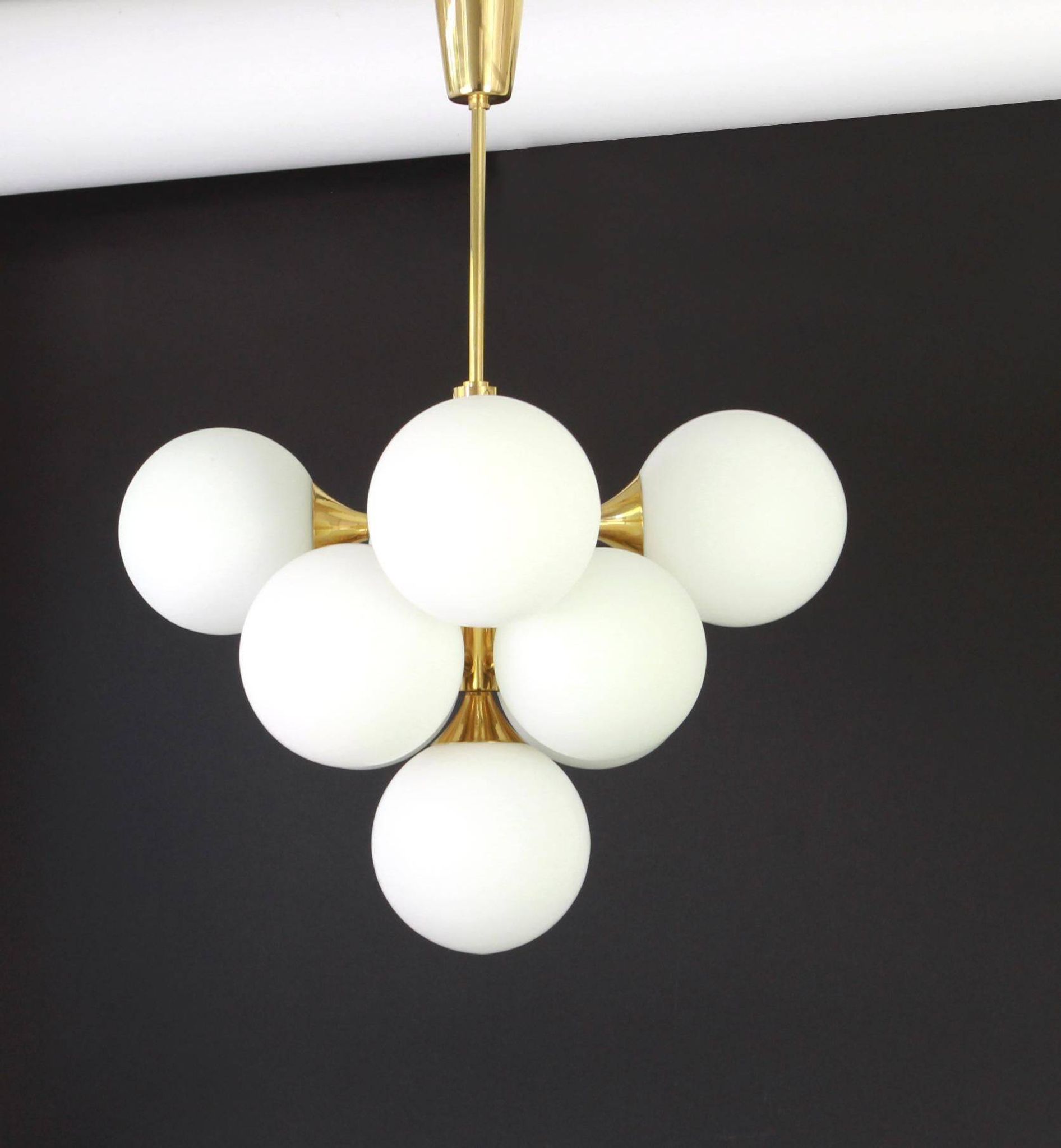 Atomic Lustre in Brass by Kaiser, Germany, 1960s