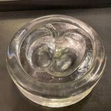 Empty pocket vintage molded glass apple