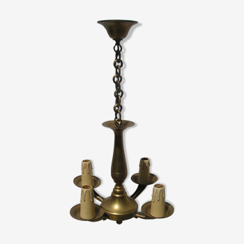 4-burner brass chandelier