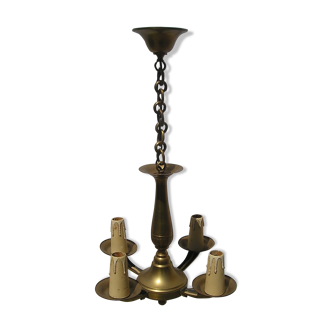 4-burner brass chandelier