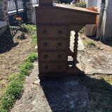 Davenport writing desk in fruitwood and burl veneer