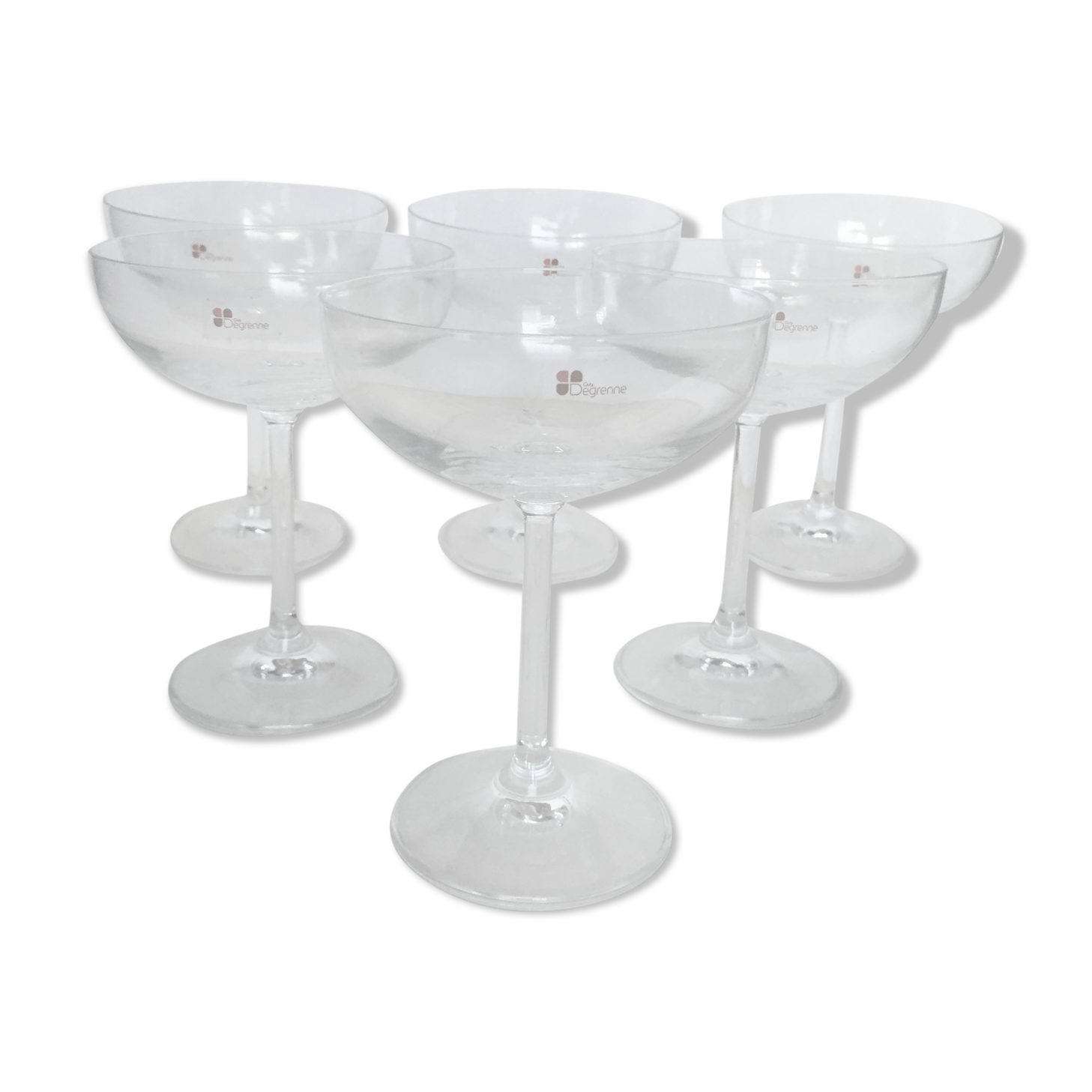 Ensemble de 6 coupes à champagne en cristal Guy Degrenne Selency