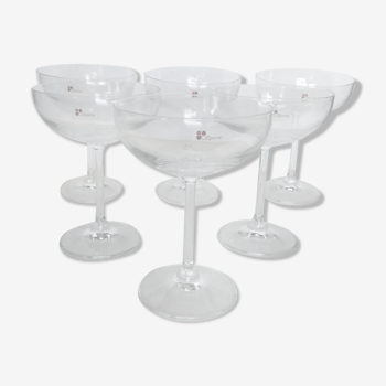 Ensemble de 6 coupes à champagne en cristal Guy Degrenne