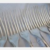 Alfenide Christofle 12 table covers 24p silver metal Model Pompadour