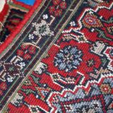 Vintage persian malayer handmade carpet 40cm x 58cm 1970s, 1c751