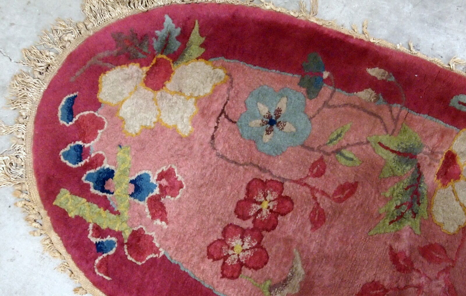 Former carpet chinese art deco done hand 61 x 125cm 1920 s