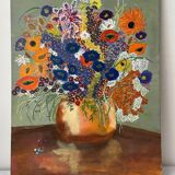 Old painting bouquet of flowers