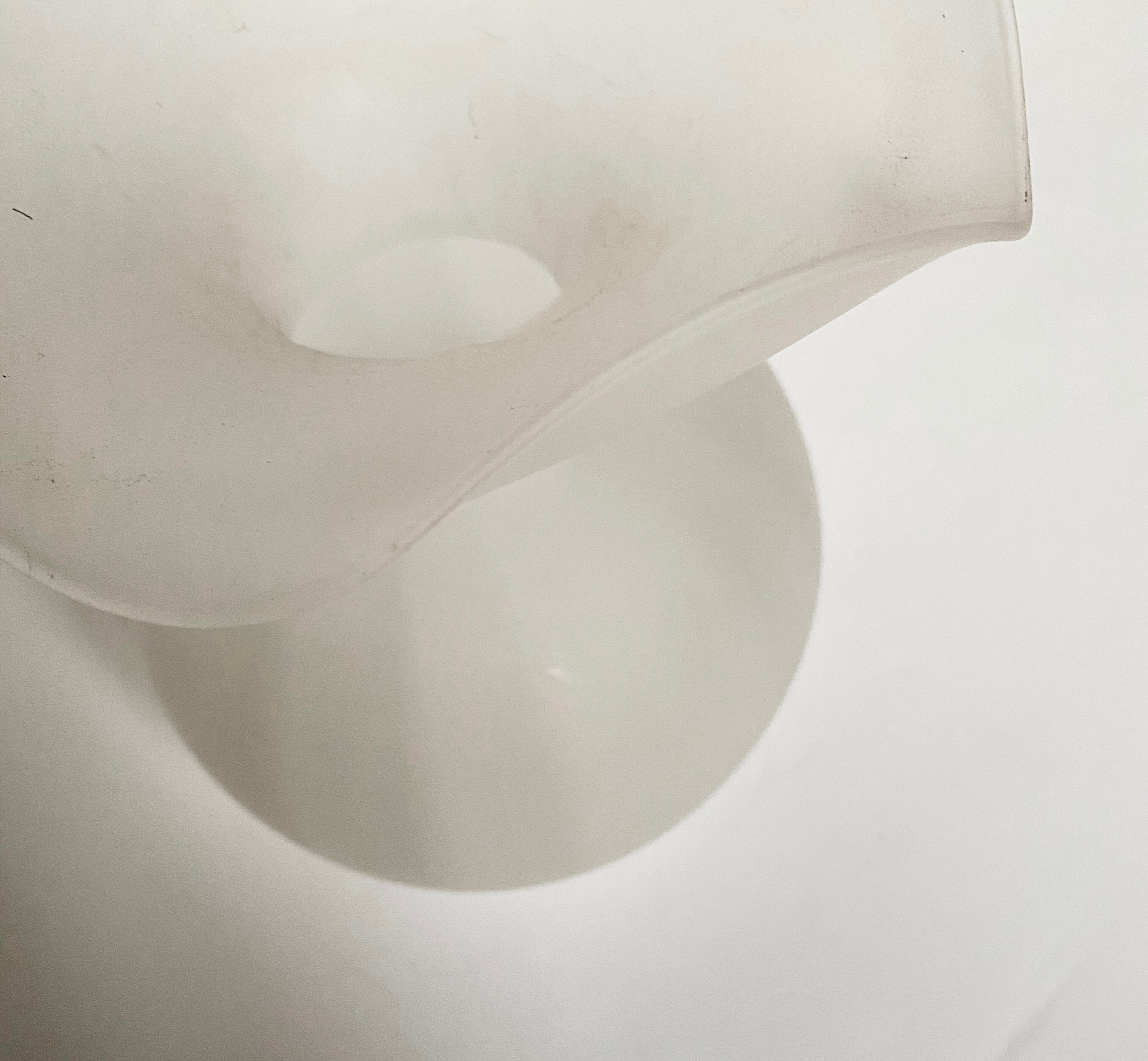 Lancel vase shaped ball frosted glass blown work of Murano