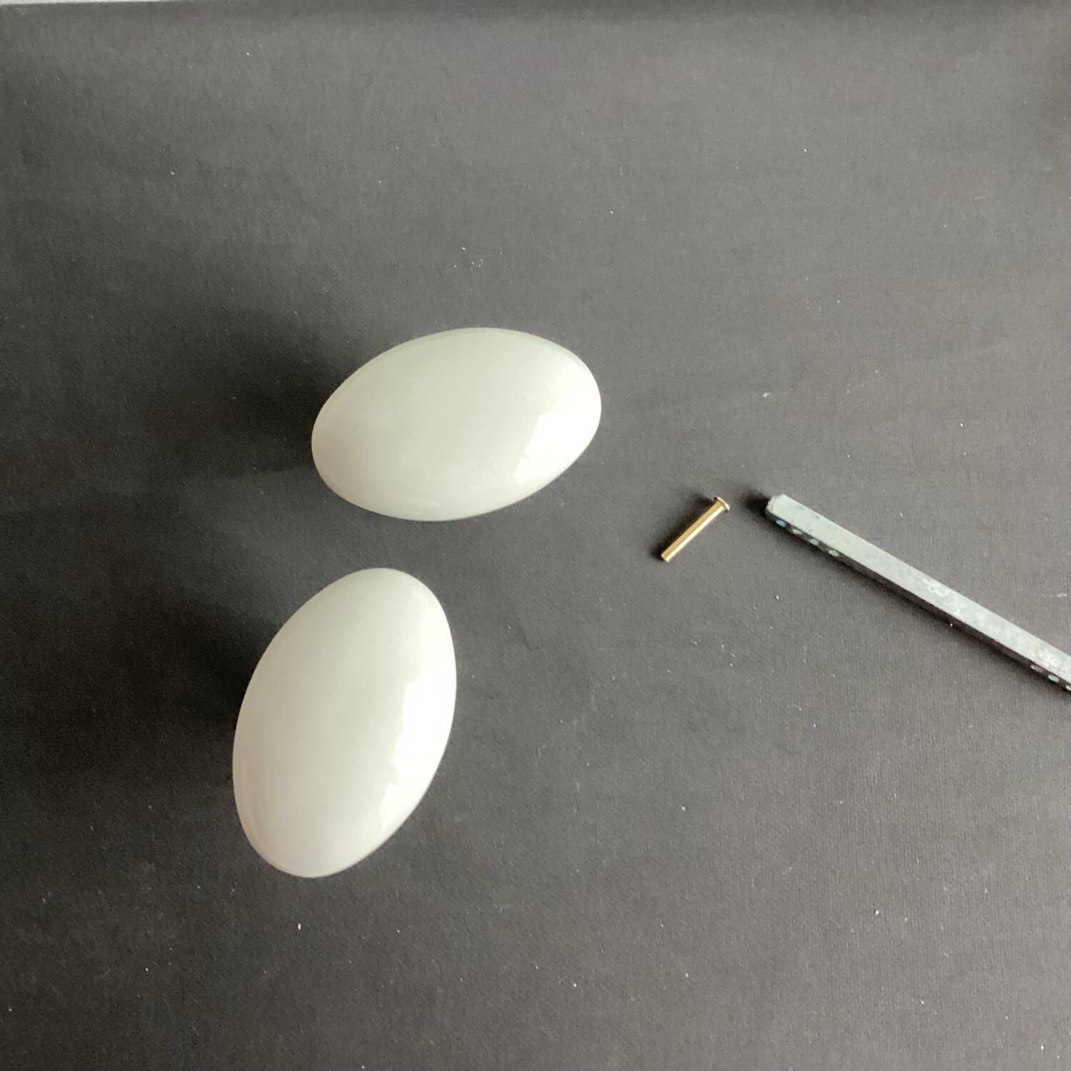 Pair of porcelain door handles