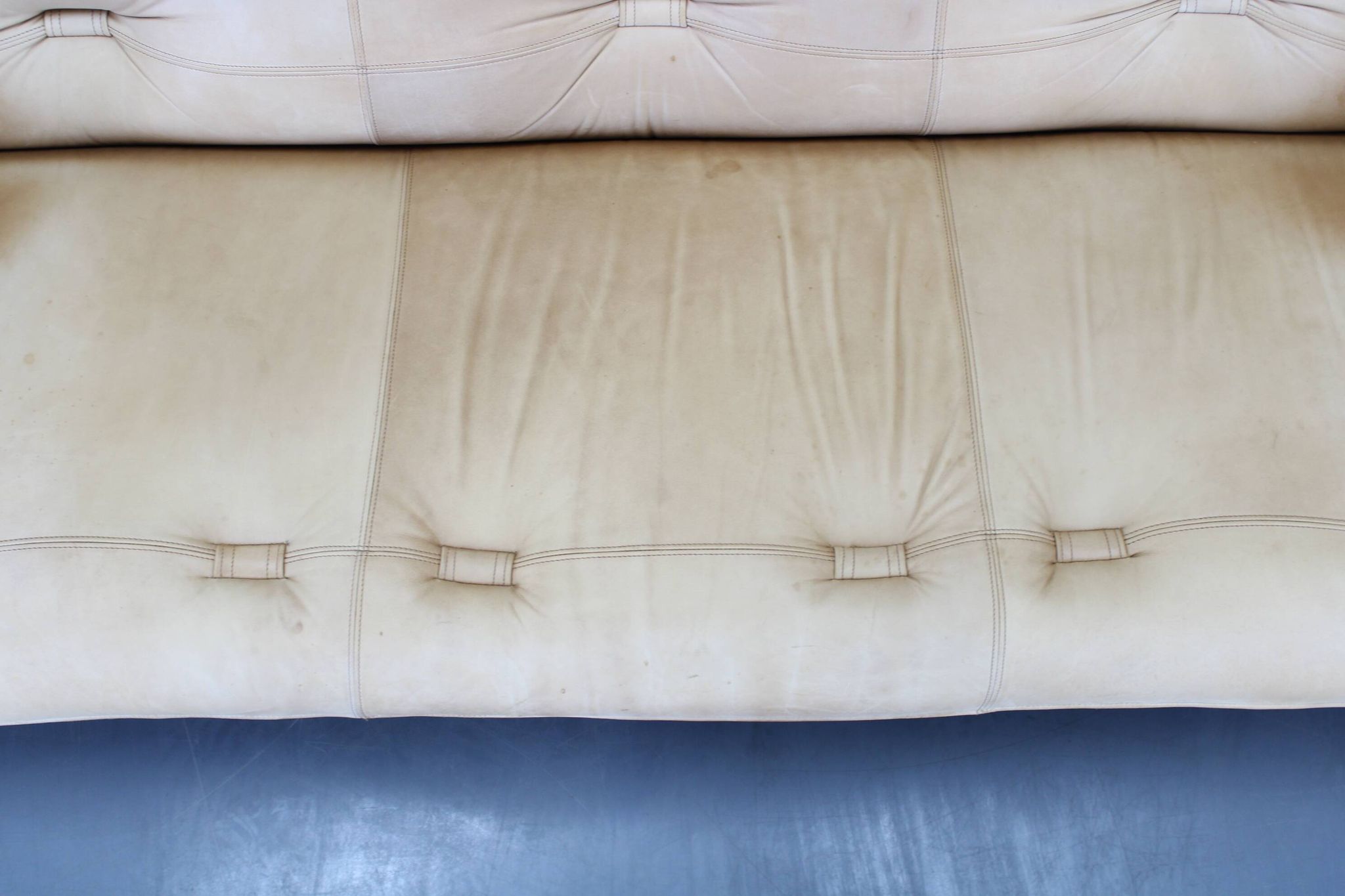 1960s Oak Scandinavian 3-Seater Sofa in Fine Leather Upholstery