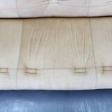 1960s Oak Scandinavian 3-Seater Sofa in Fine Leather Upholstery