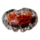 Vide-poche Sommerso bulles par Flavio Poli pour Seguso, verre de Murano rouge, Italie, 1970