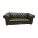 Canapé chesterfield 3 places en cuir de buffle