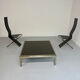 Large Flaminia coffee table designed by Willy Rizzo from the 1970s, metal and stone.