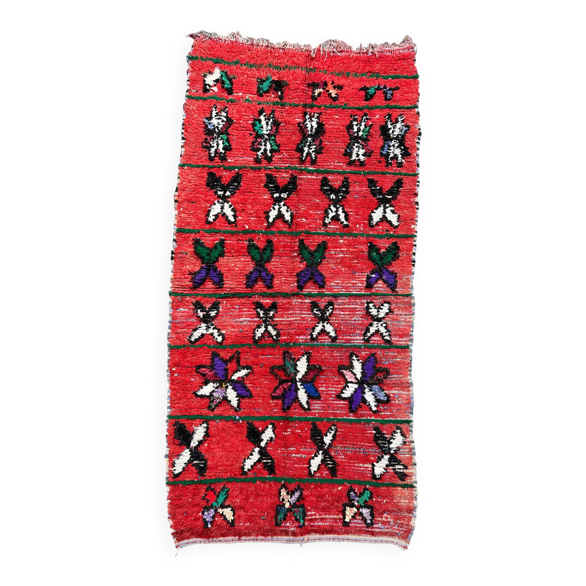Red Boujad Moroccan rug - 10 x 237 cm