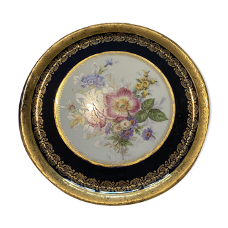 Plateau ancien en porcelaine décor à la feuille d’or peint à la main