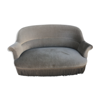 Vintage toad sofa in light taupe velvet