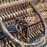 Asian rattan basket with lid 23×18 cm