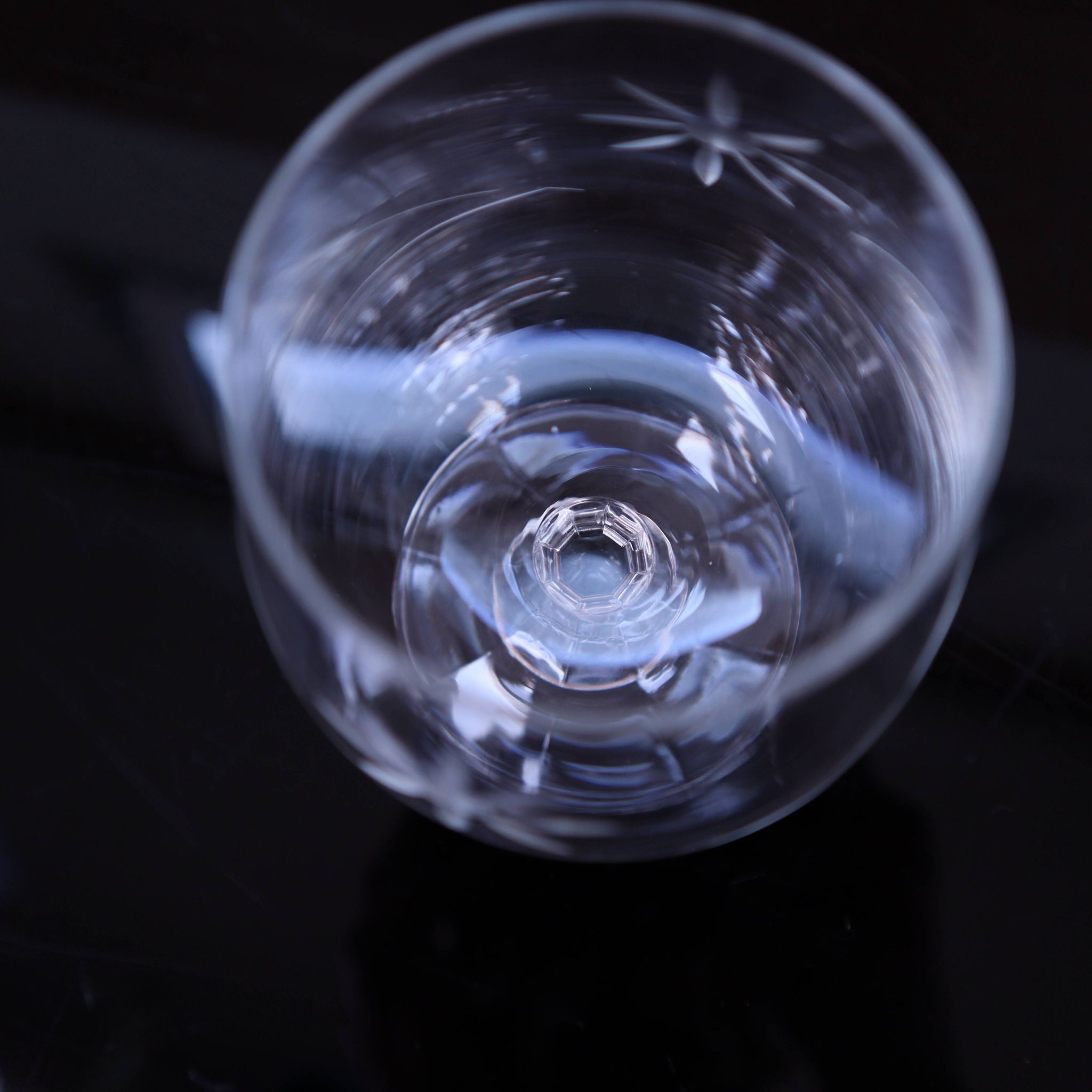 5 verres à porto gravé fleurs vintage