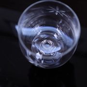 5 verres à porto gravé fleurs vintage