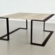 Italian mid-century travertine marble coffee table and metal base, 1970