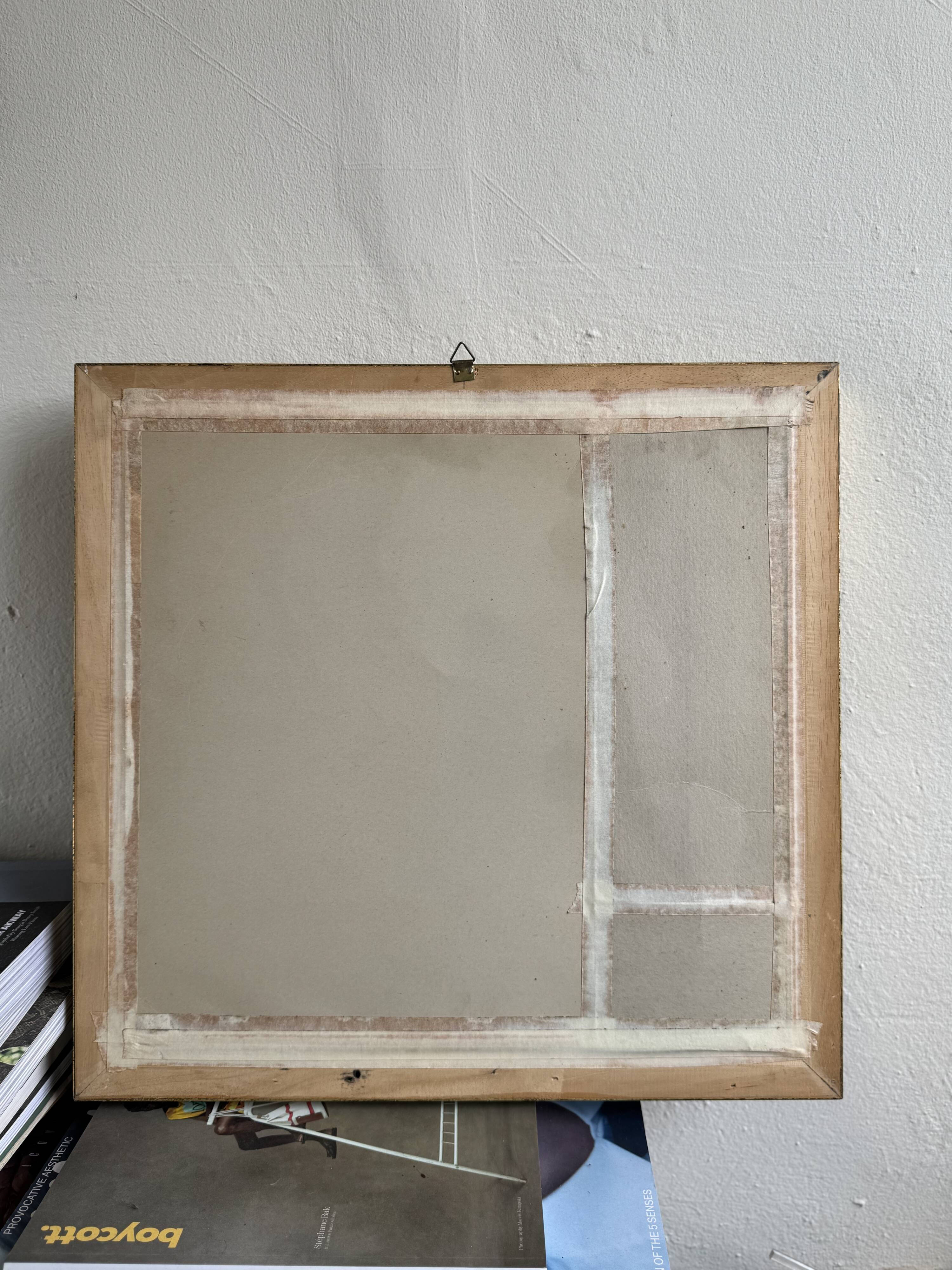 Vintage Original Framed Oil on Wooden Background Artwort