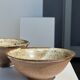 Duo of ceramic bowls interior glazed exterior matt raw earth