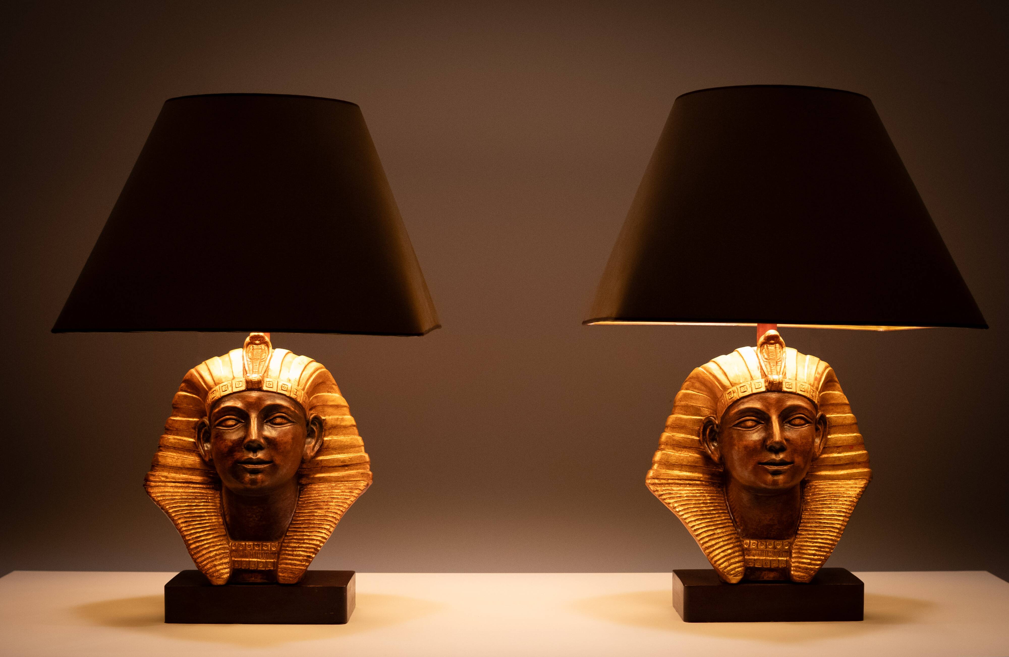 Large Ceramic Toetanchamon Table lamps 1970s