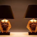 Large Ceramic Toetanchamon Table lamps 1970s