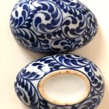 Egg Box Blue White Ceramic Thailand