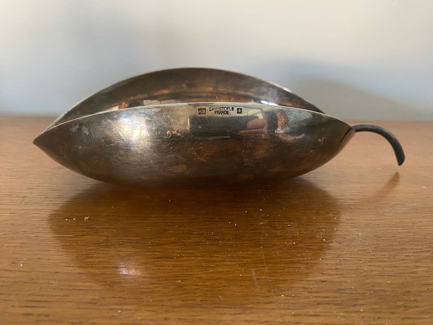 Old CHRISTOFLE Lino Sabattini Leaf Shaped Silver Metal Empty Pocket #C