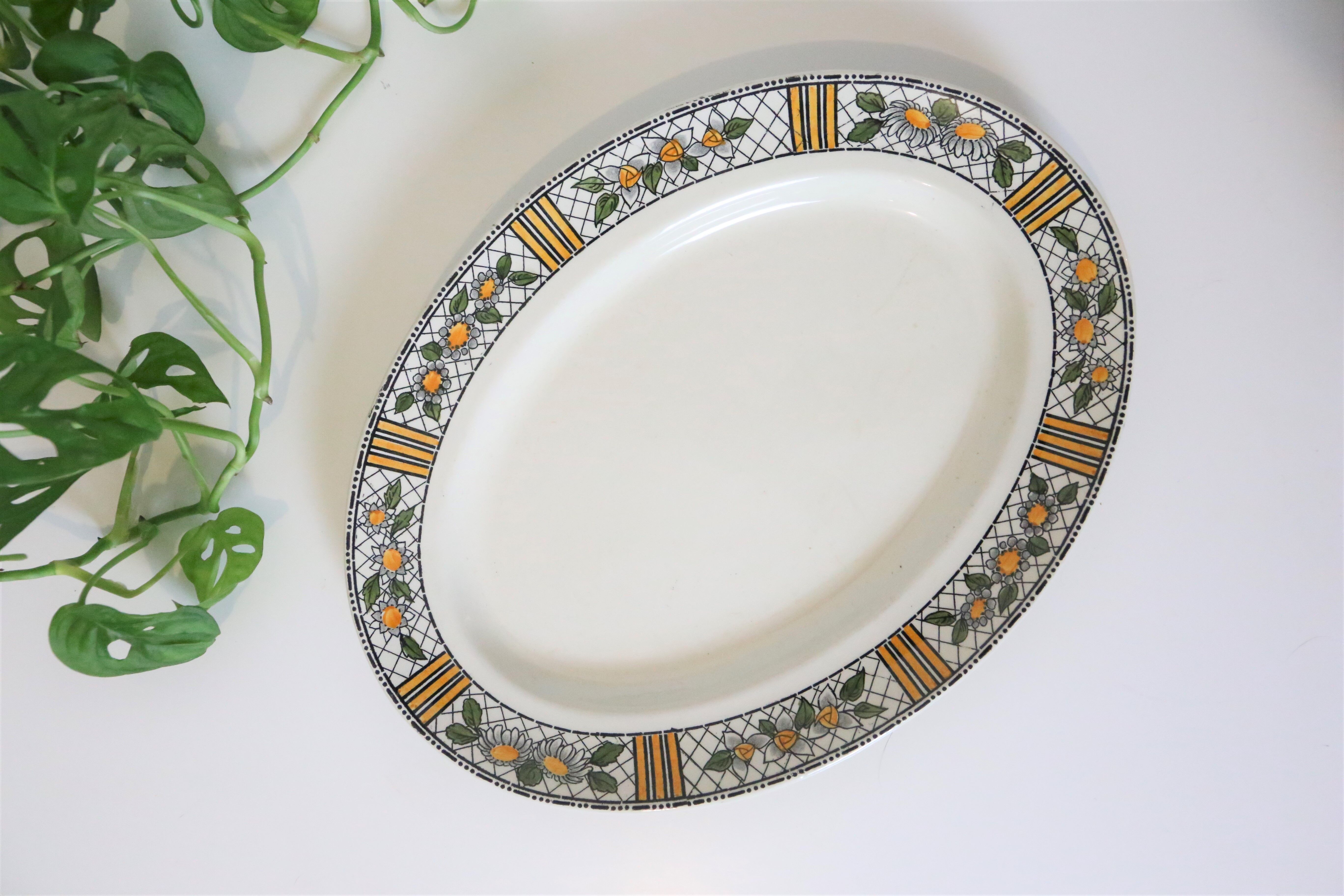 Oval dish elisabeth, hcbm, creil and montereau, vintage