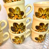 Vintage porcelain cups from Gien "Bamako"