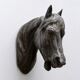 Ancienne tête de cheval en zinc rare, 1900