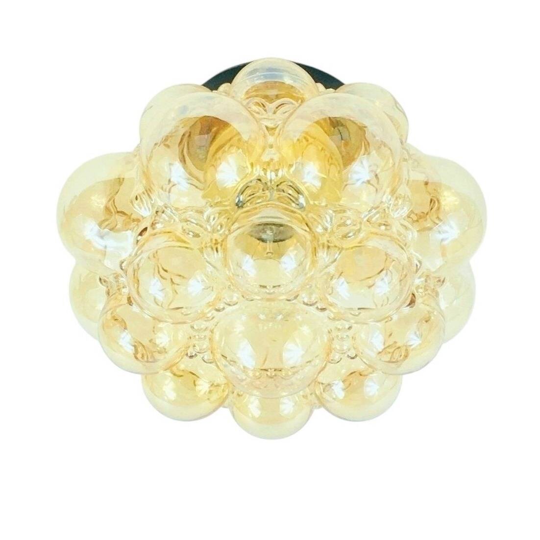 1 of 3 Mid-Century Bubble Glass Ceiling Lights by H.Tynell for Limburg, 70s