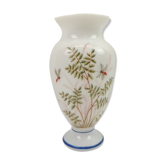 Vase white deco flowers opaline style 30 cm