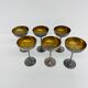 Ensemble de 6 coupes à champagne en laiton argenté, années 1970, Italie.