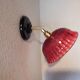 Applique murale vintage en verre rouge
