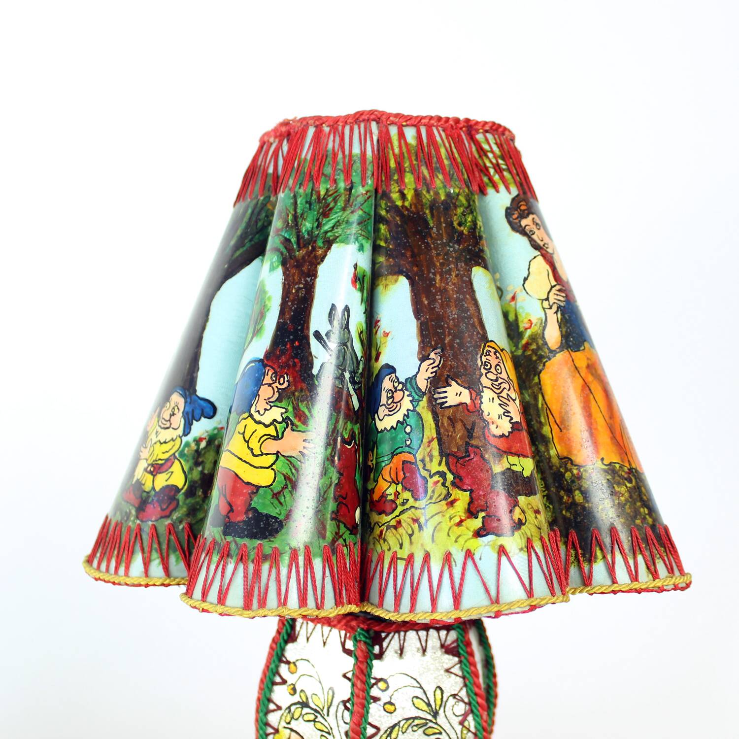 Rare Mid Century Snow White And Seven Dwarfs Children’s Table Lamp, 1950s