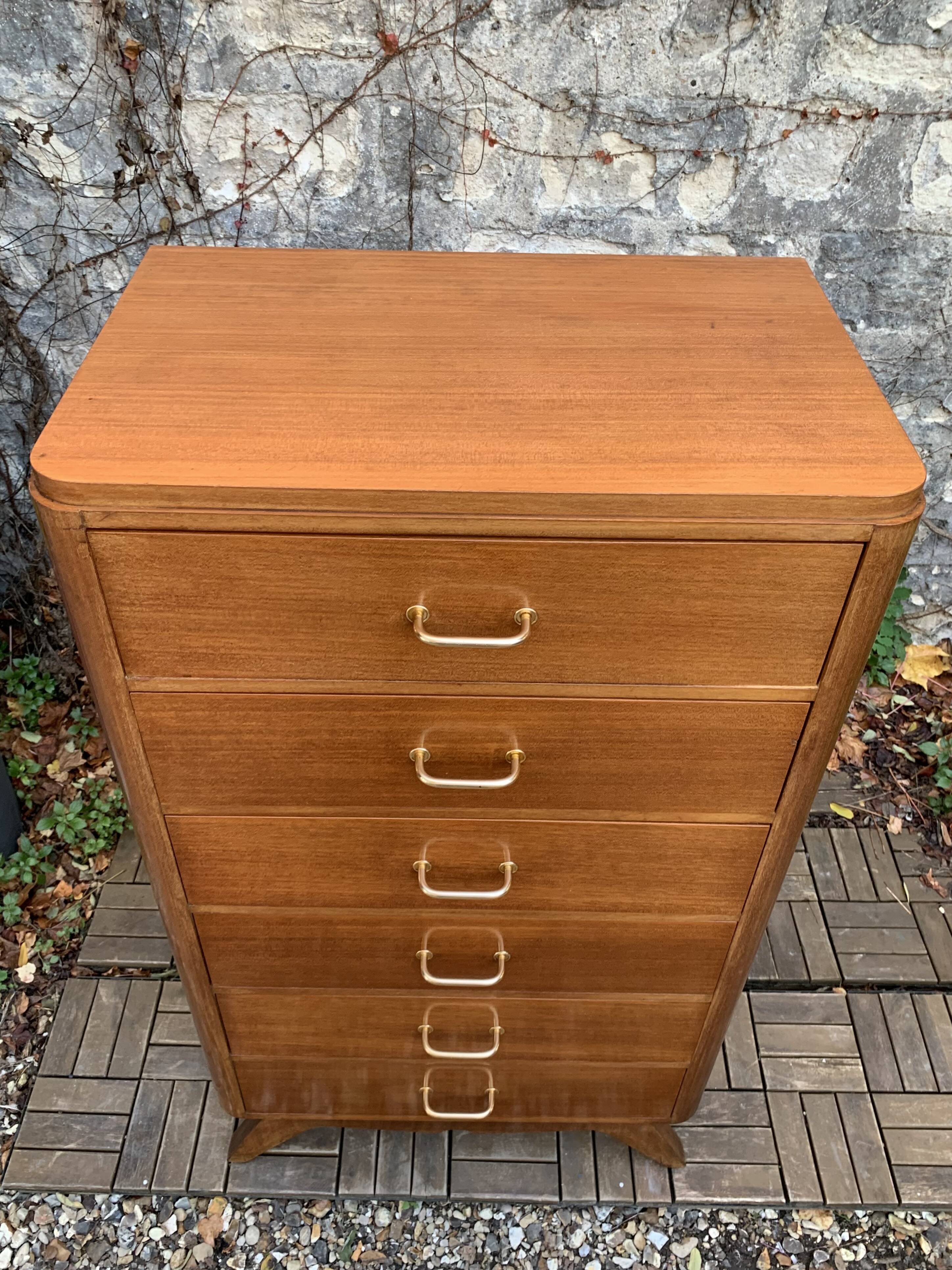 Vintage chest of drawers with compass feet 1960 H112
