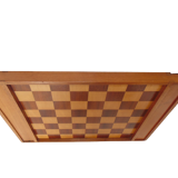 Wooden checkers and marquetry with storage