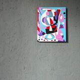 Contemporary Abstract "Morning Blues", Small Unframed Oil Painting, 2022