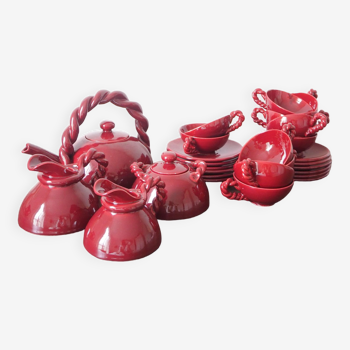 Cérenne Vallauris red tea set