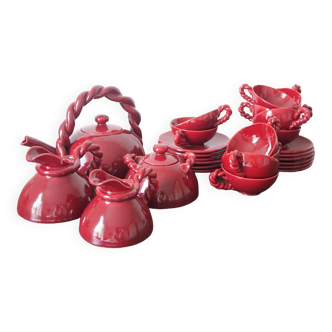 Cérenne Vallauris red tea set