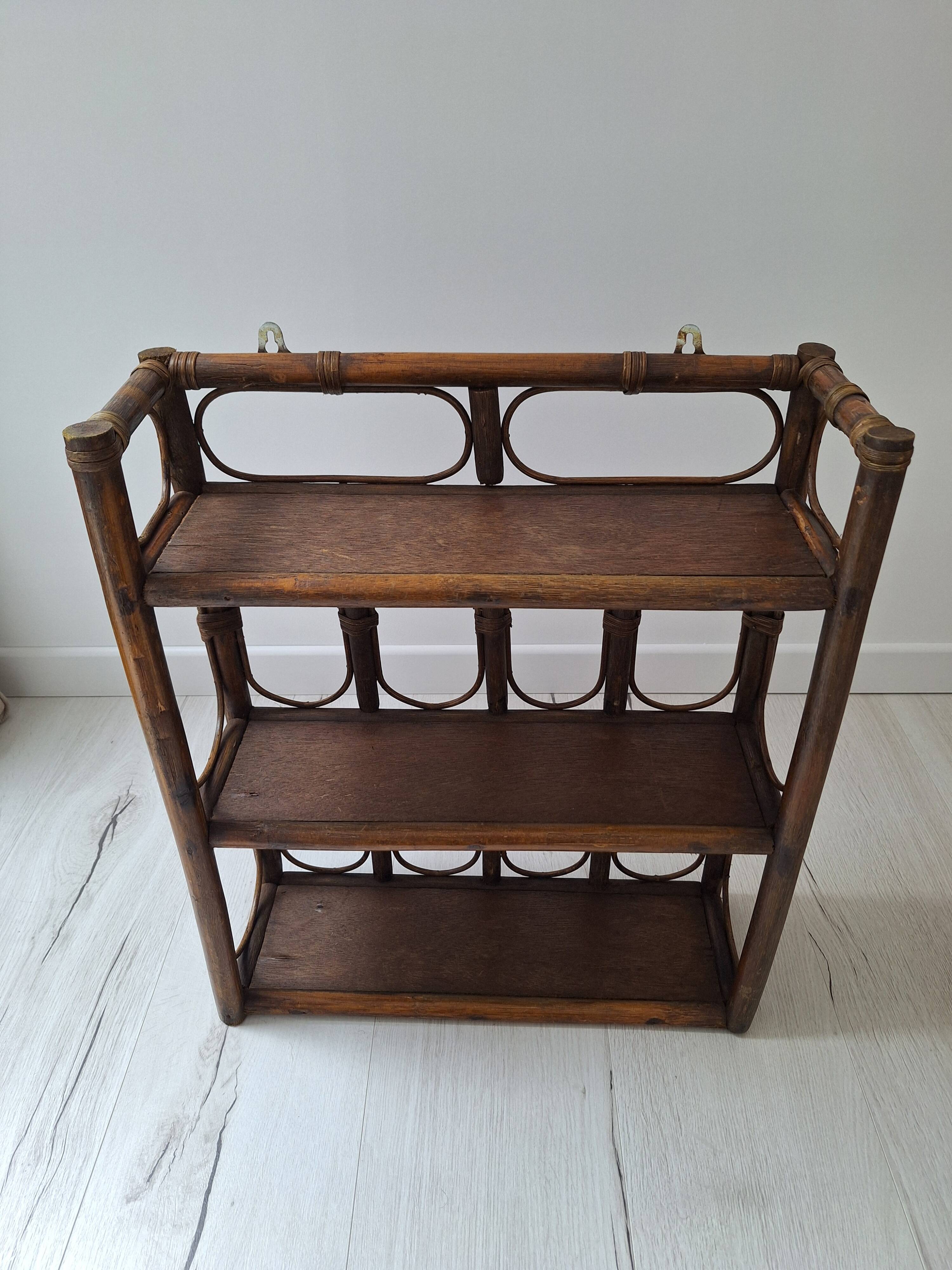 Vintage rattan shelf