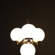 Art Deco brass chandelier with opaline glass, Czechoslovakia, 1930s